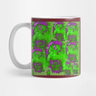 Neon green faces Mug